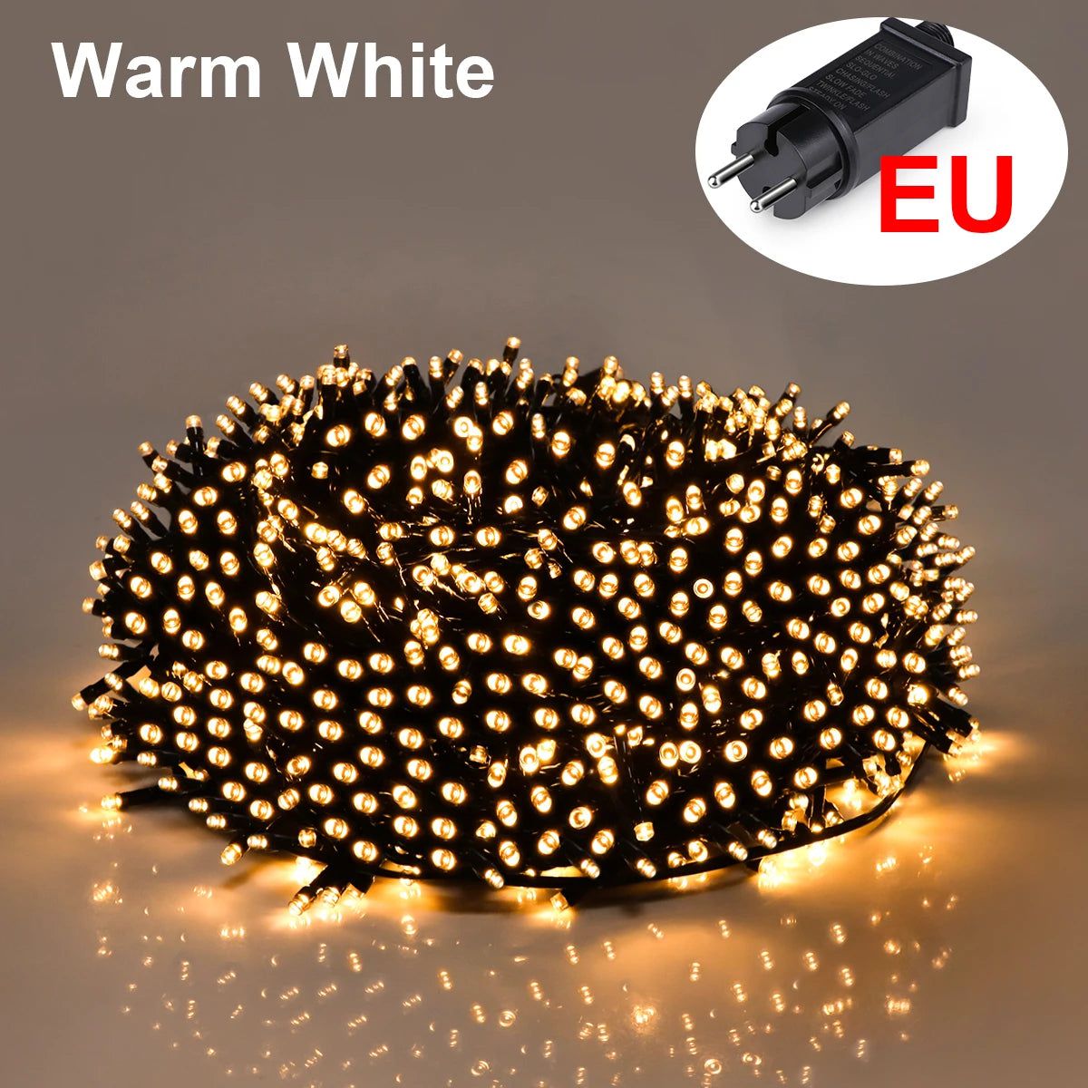 Warm White LED Outdoor String Lights - Weatherproof Decorative Lighting