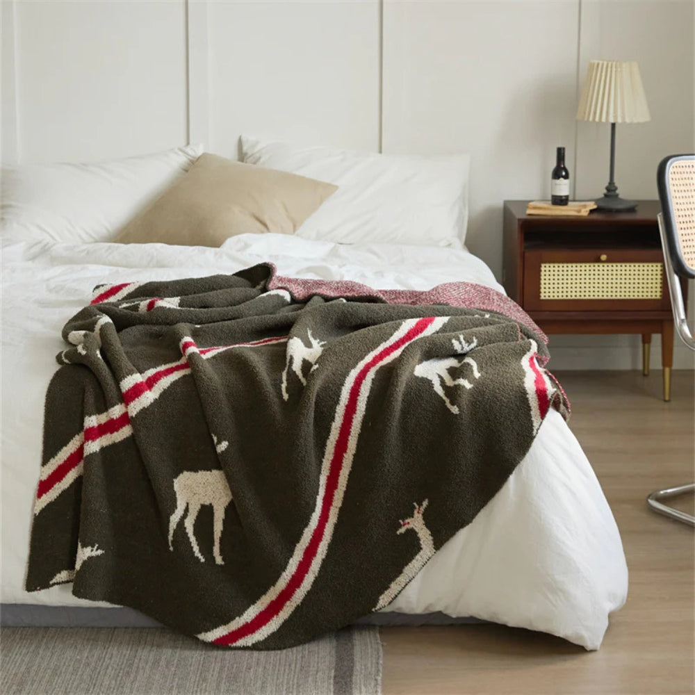 Soft Microfiber Deer Stagline Throw Blanket 47x59