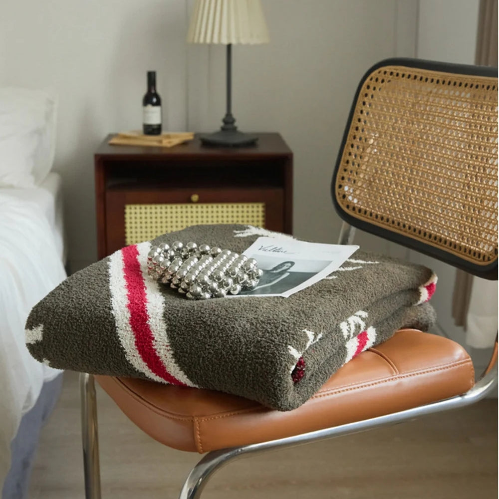 Soft Microfiber Deer Stagline Throw Blanket 47x59