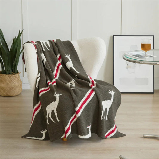 Soft Microfiber Deer Stagline Throw Blanket 47x59