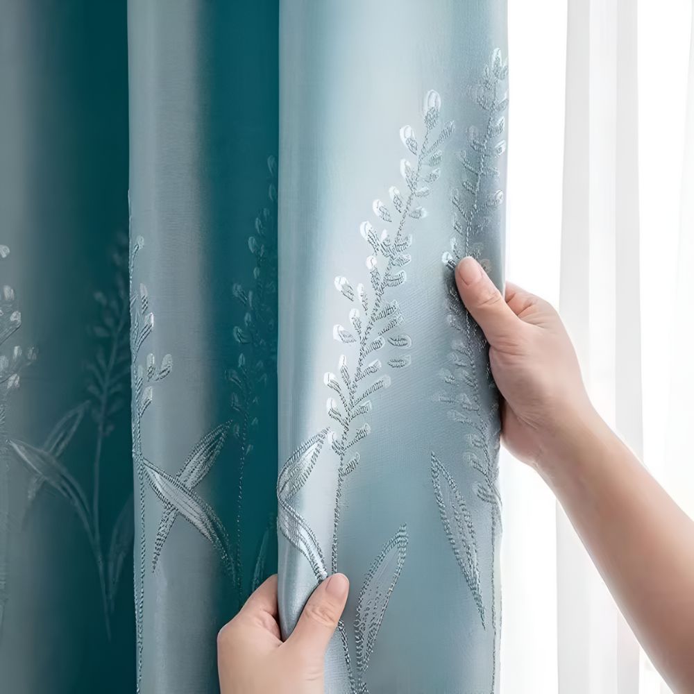 Botanical Vine Embroidered Blackout Curtains