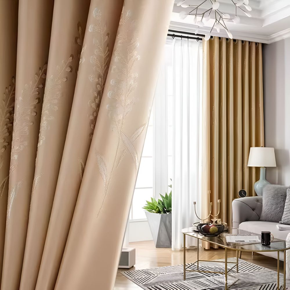 Botanical Vine Embroidered Blackout Curtains