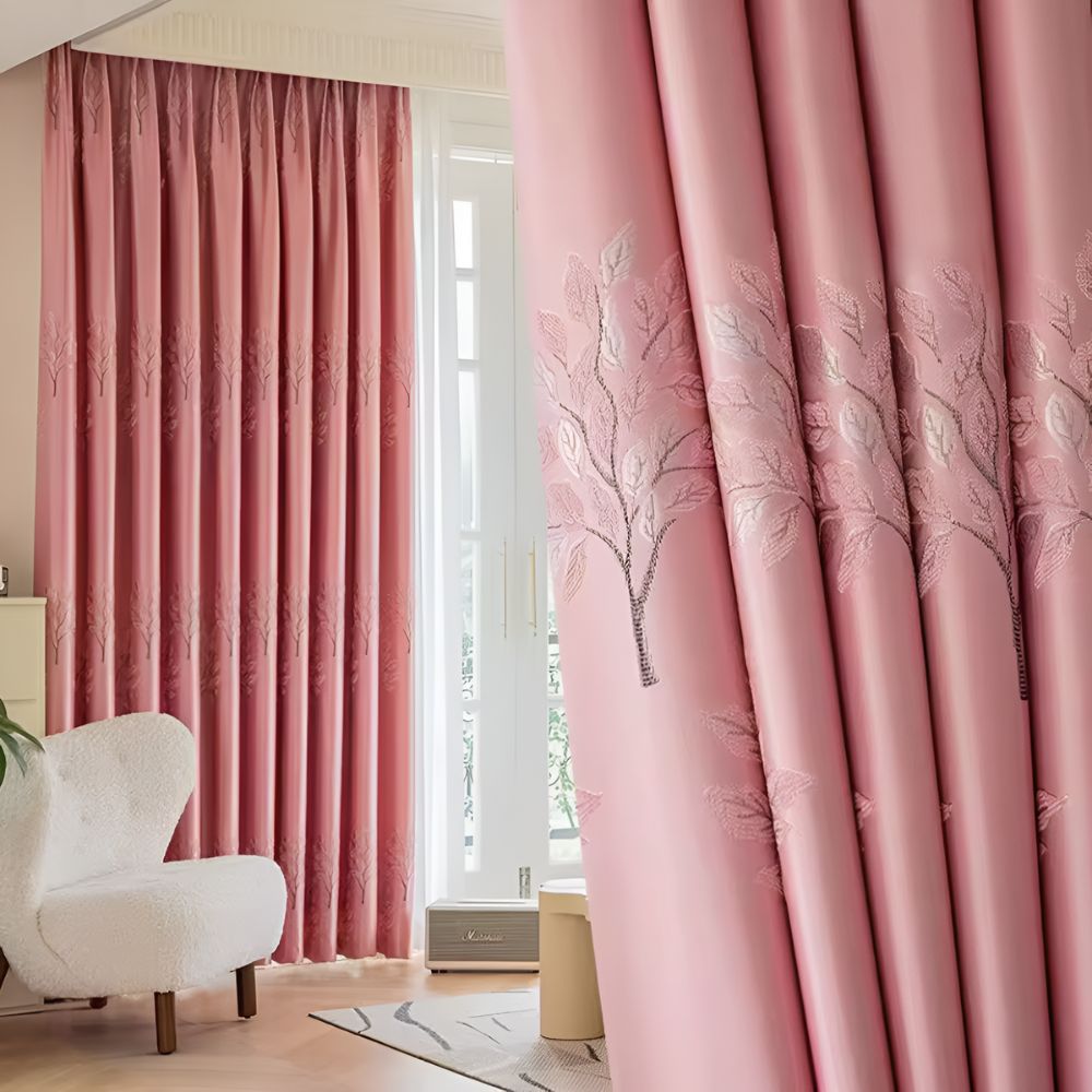Botanical Vine Embroidered Blackout Curtains