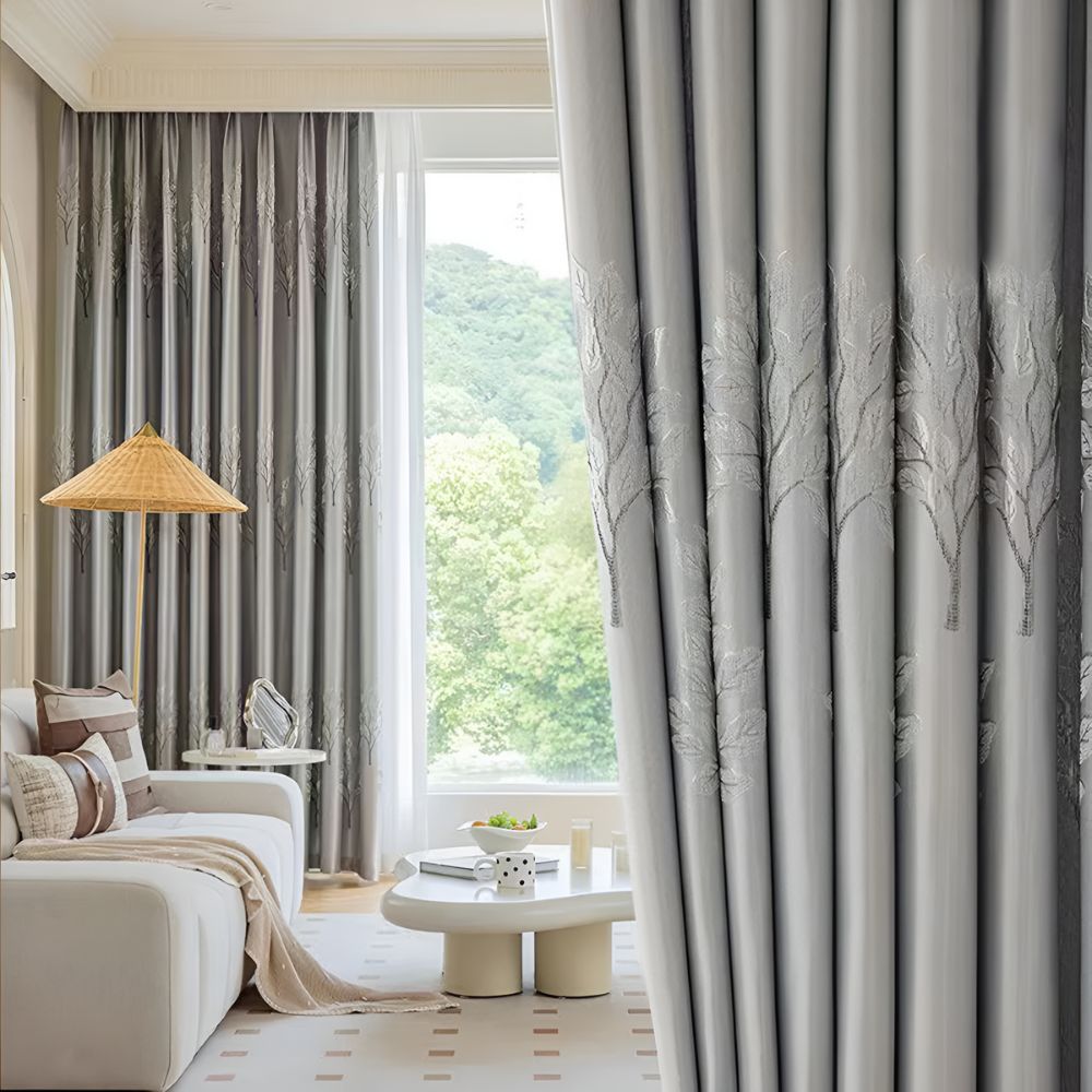 Botanical Vine Embroidered Blackout Curtains