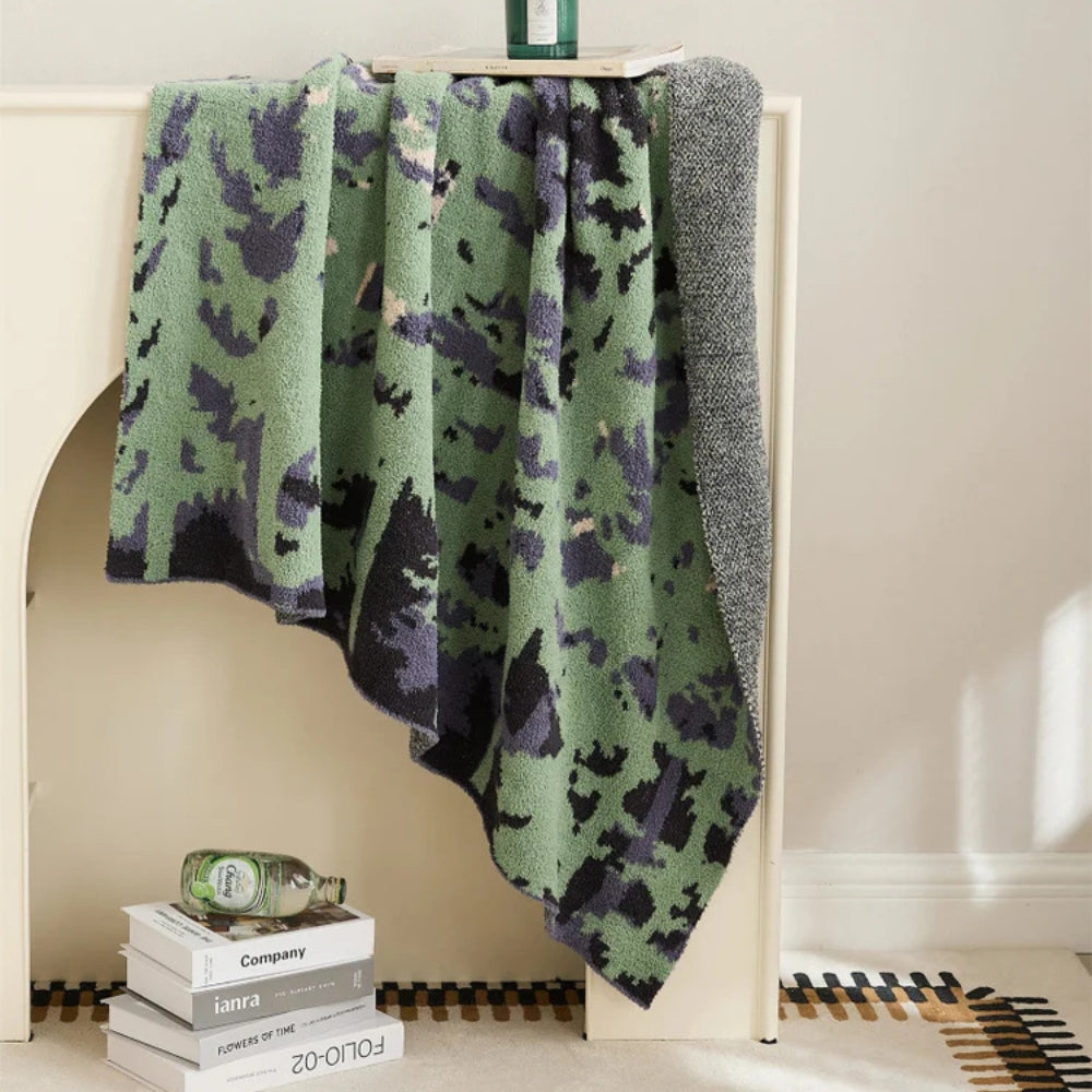 Soft Knit Nature-Inspired Throw Blanket