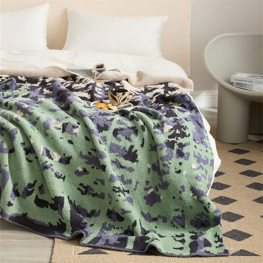 Soft Knit Nature-Inspired Throw Blanket