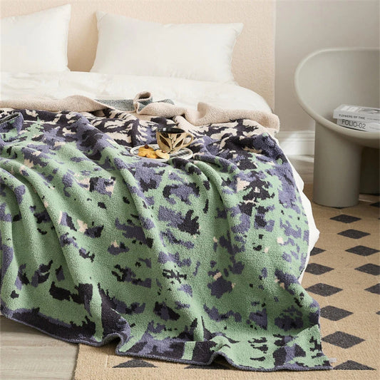 Soft Knit Nature-Inspired Throw Blanket