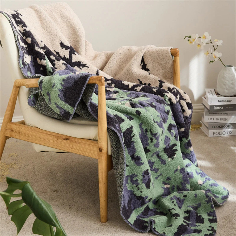 Soft Knit Nature-Inspired Throw Blanket