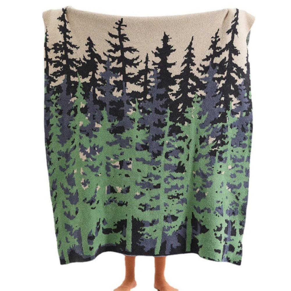 Soft Knit Nature-Inspired Throw Blanket