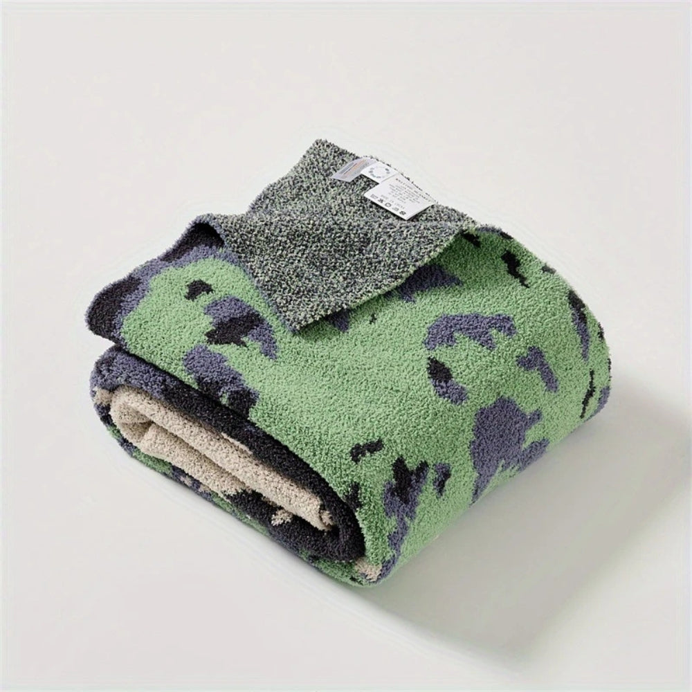 Soft Knit Nature-Inspired Throw Blanket