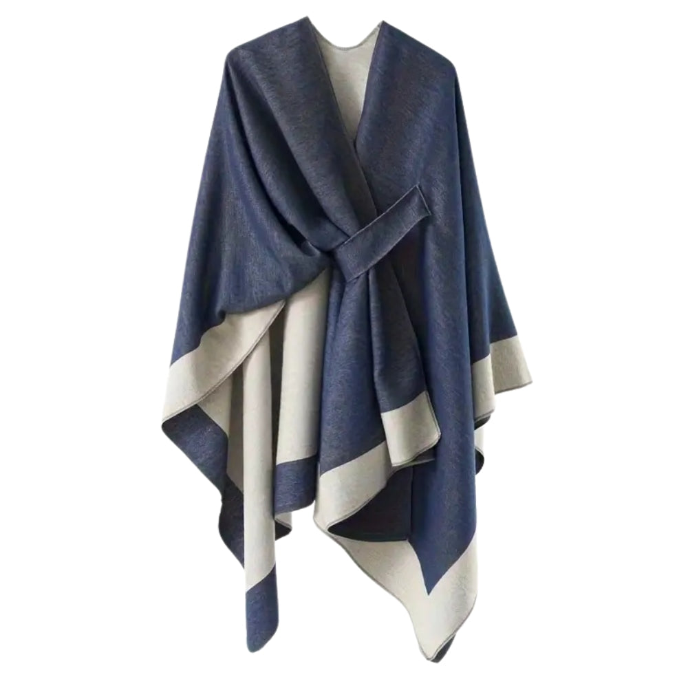Lightweight Color-Block Draped Shawl Wrap