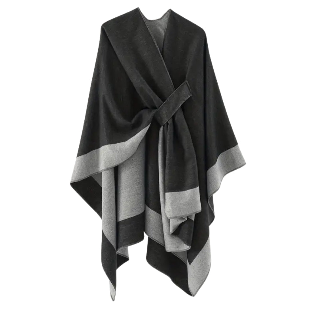 Lightweight Color-Block Draped Shawl Wrap