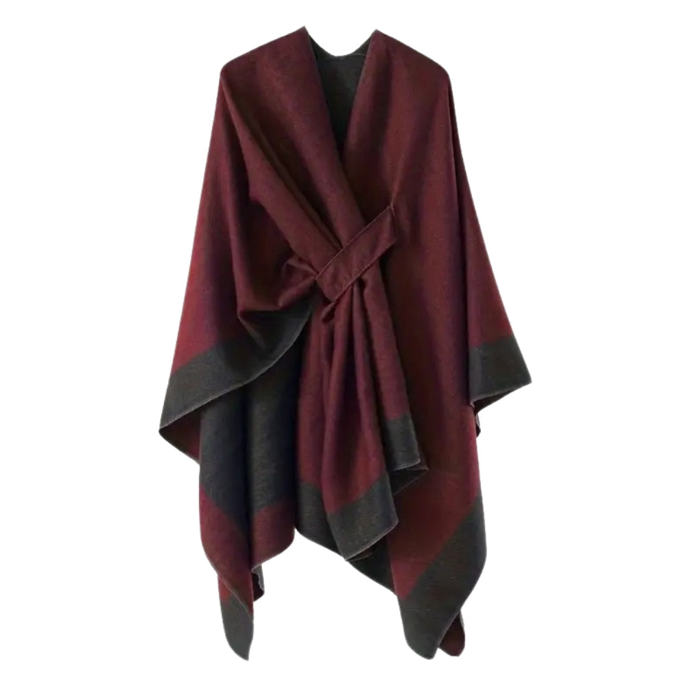 Lightweight Color-Block Draped Shawl Wrap