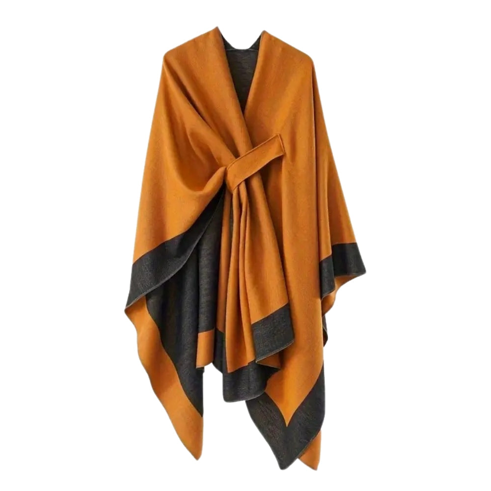Lightweight Color-Block Draped Shawl Wrap
