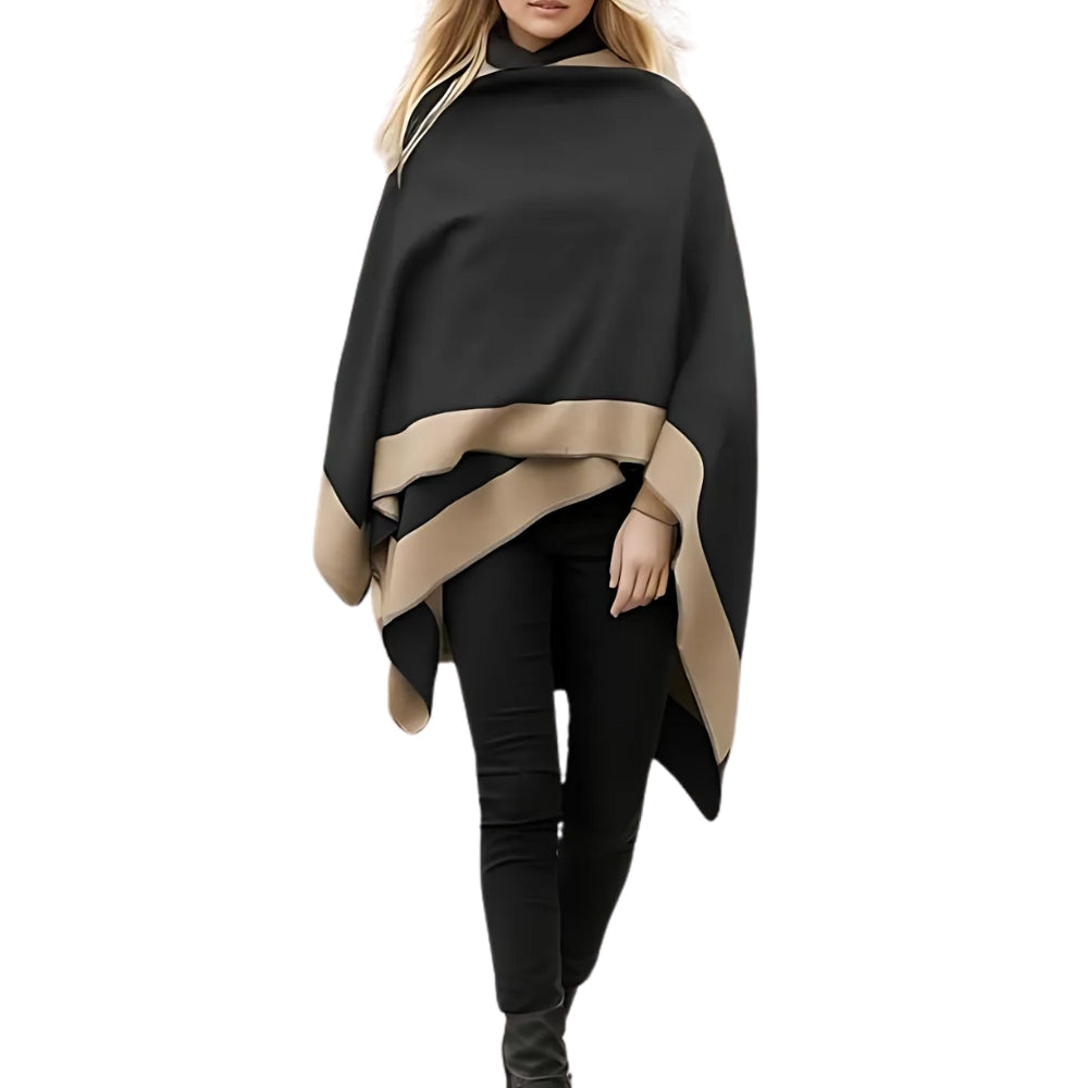 Lightweight Color-Block Draped Shawl Wrap