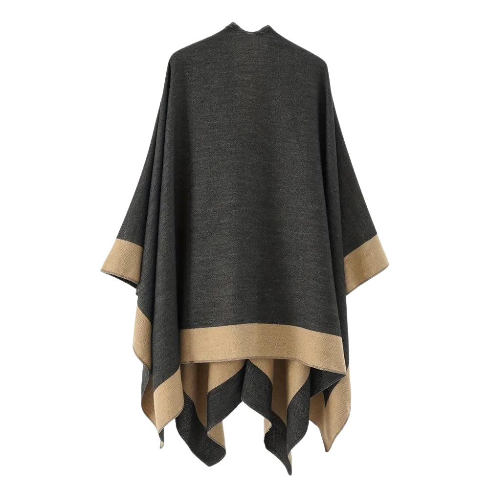 Lightweight Color-Block Draped Shawl Wrap