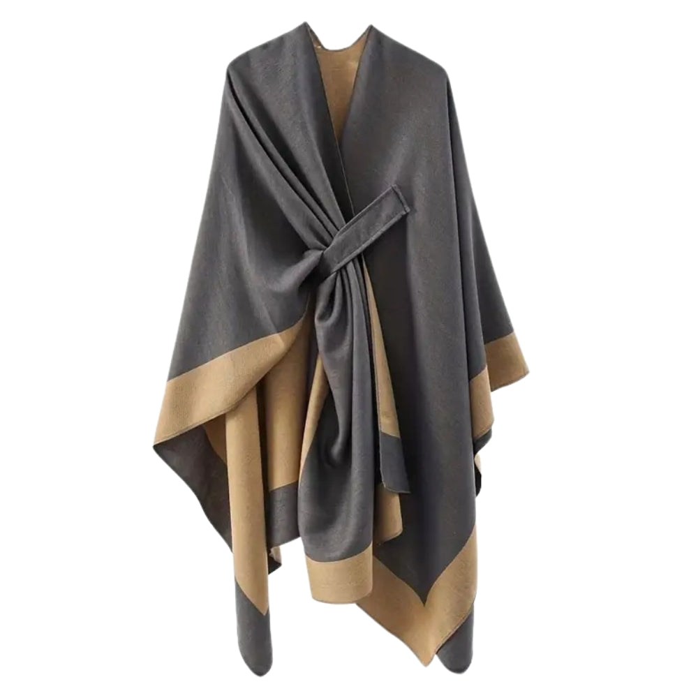 Lightweight Color-Block Draped Shawl Wrap