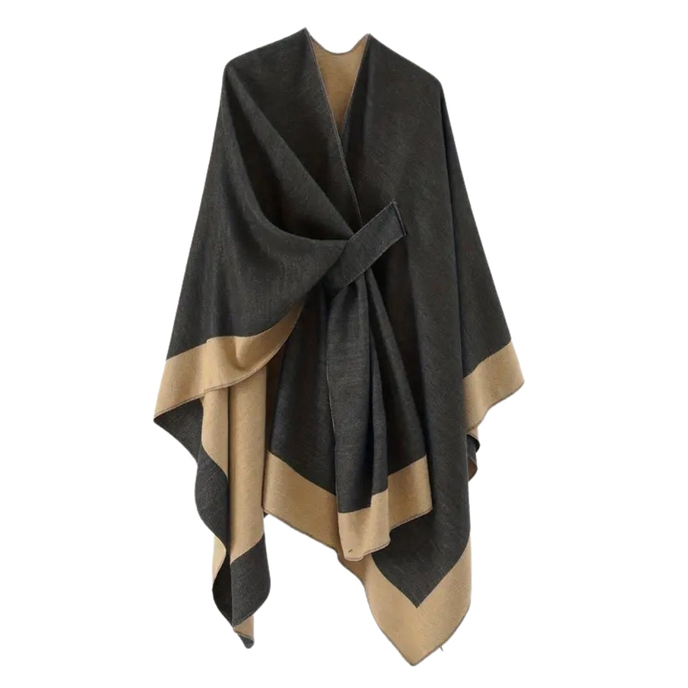 Lightweight Color-Block Draped Shawl Wrap