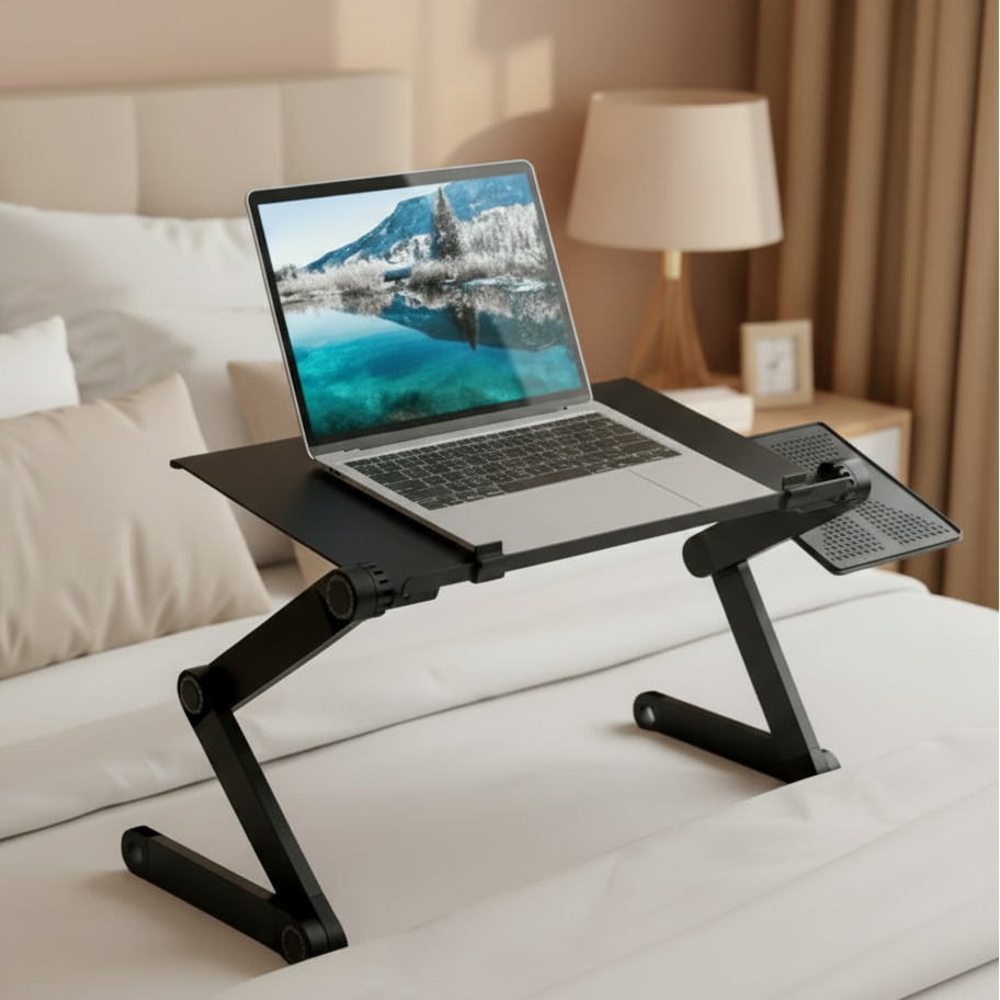 360-Degree Adjustable Ergonomic Laptop Stand with Removable Mouse Pad