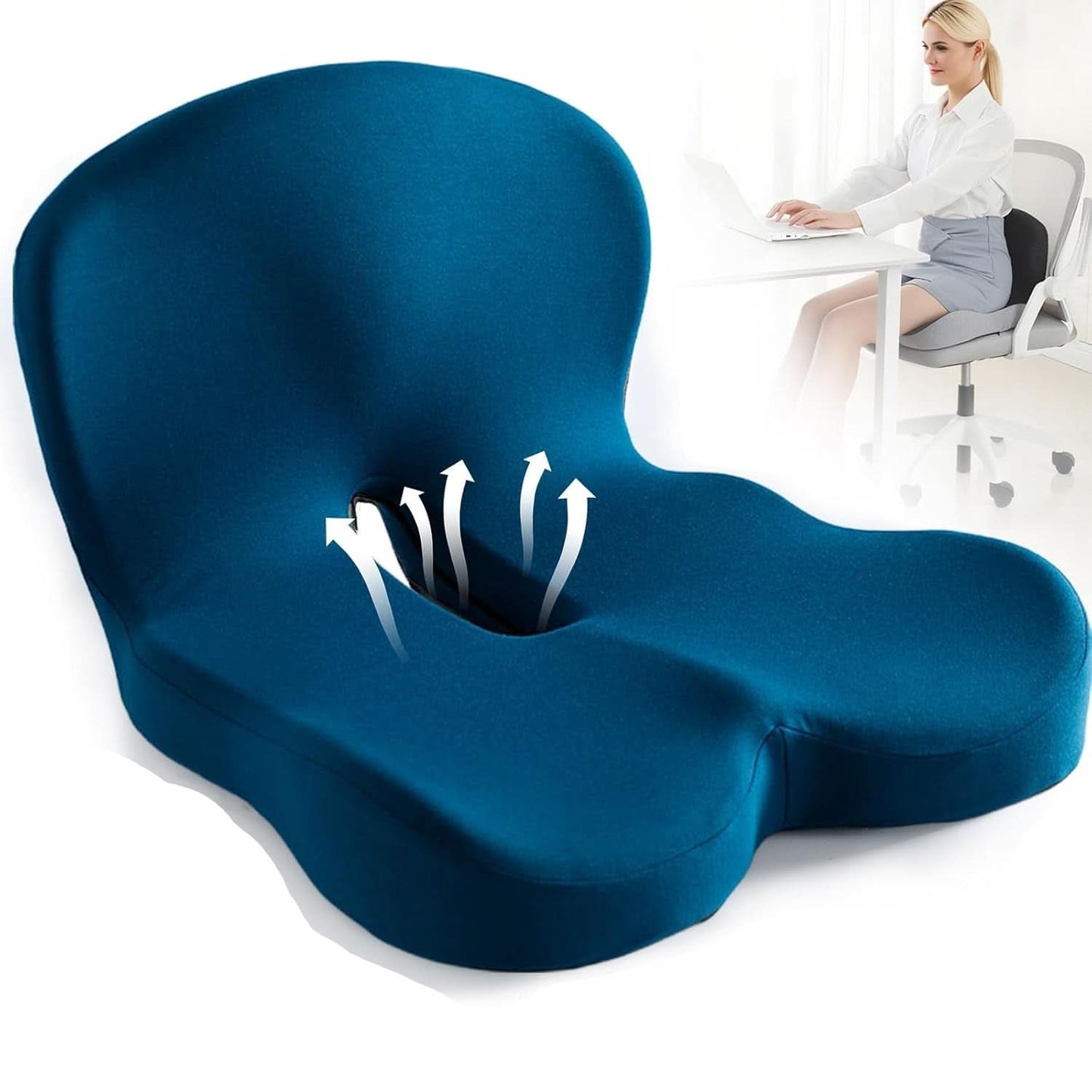 Ergonomic Memory Foam Seat Cushion for Posture Support