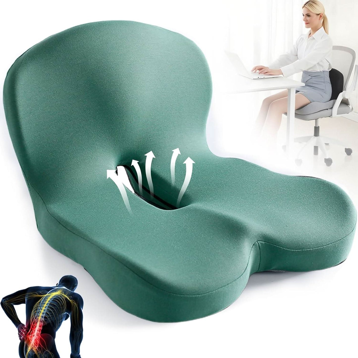 Ergonomic Lumbar Support Cushion for Office Chairs and Cars