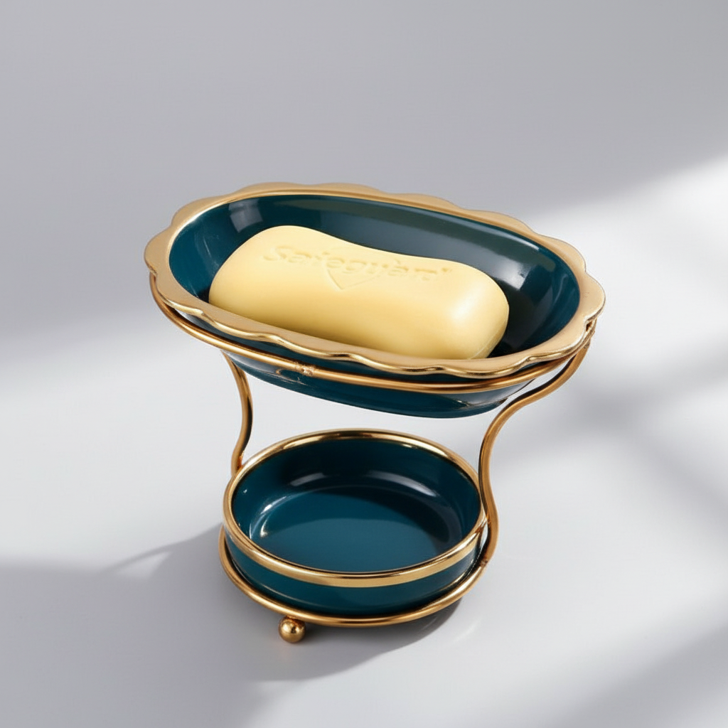 Elevated Porcelain Soap Dish with Quick Drain System