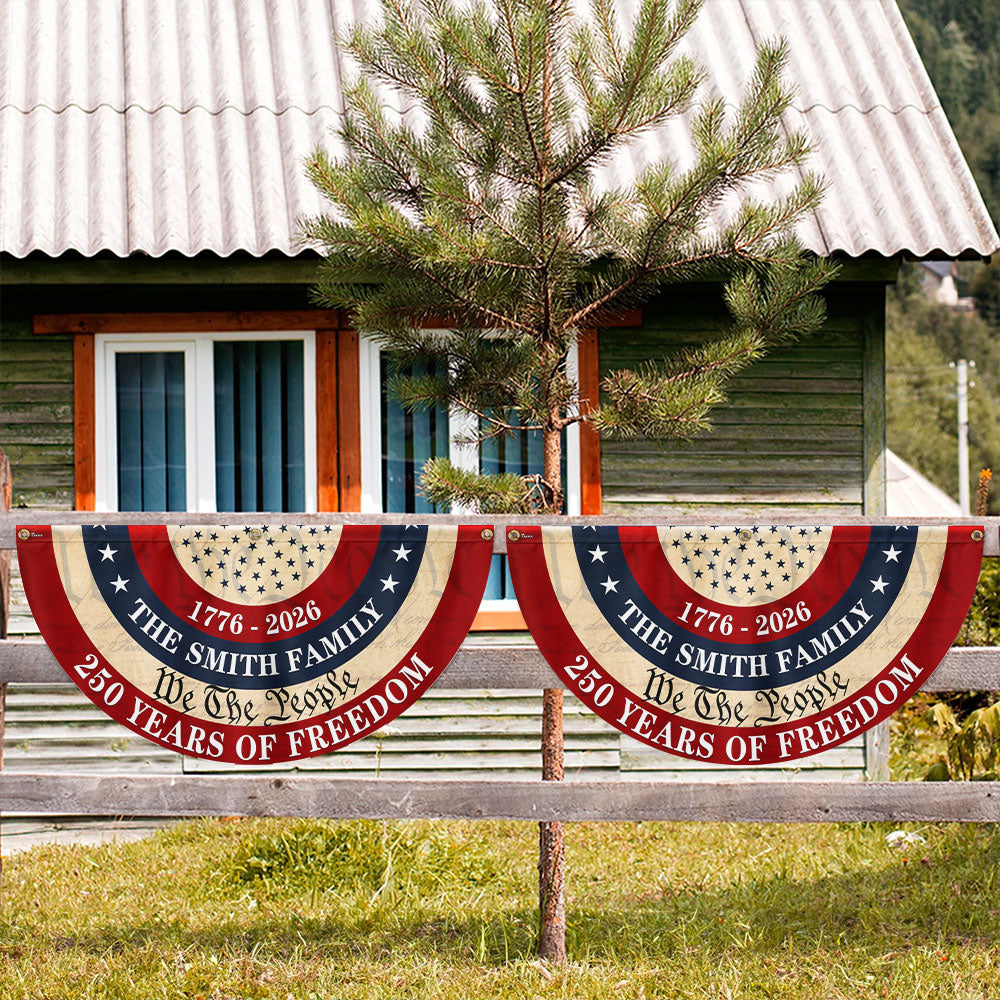 Personalized 250th Anniversary Fan Flag - Custom Patriotic Decor