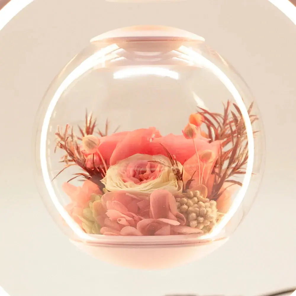 Magnetic Levitation LED Table Lamp with Everlasting Flower