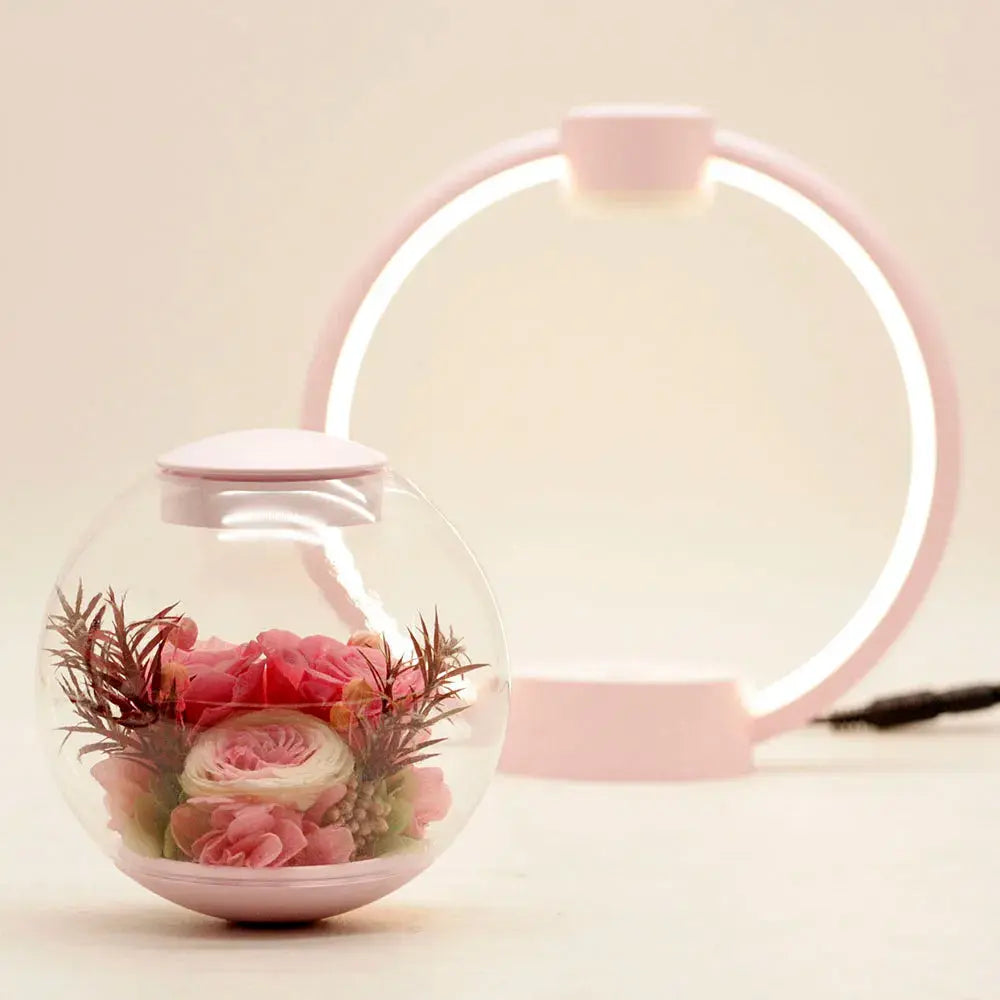 Magnetic Levitation LED Table Lamp with Everlasting Flower
