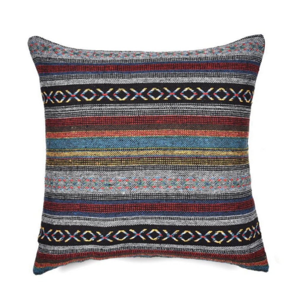Bohemian Geometric Woven Cushion Cover 18x18