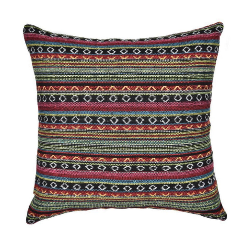 Bohemian Geometric Woven Cushion Cover 18x18