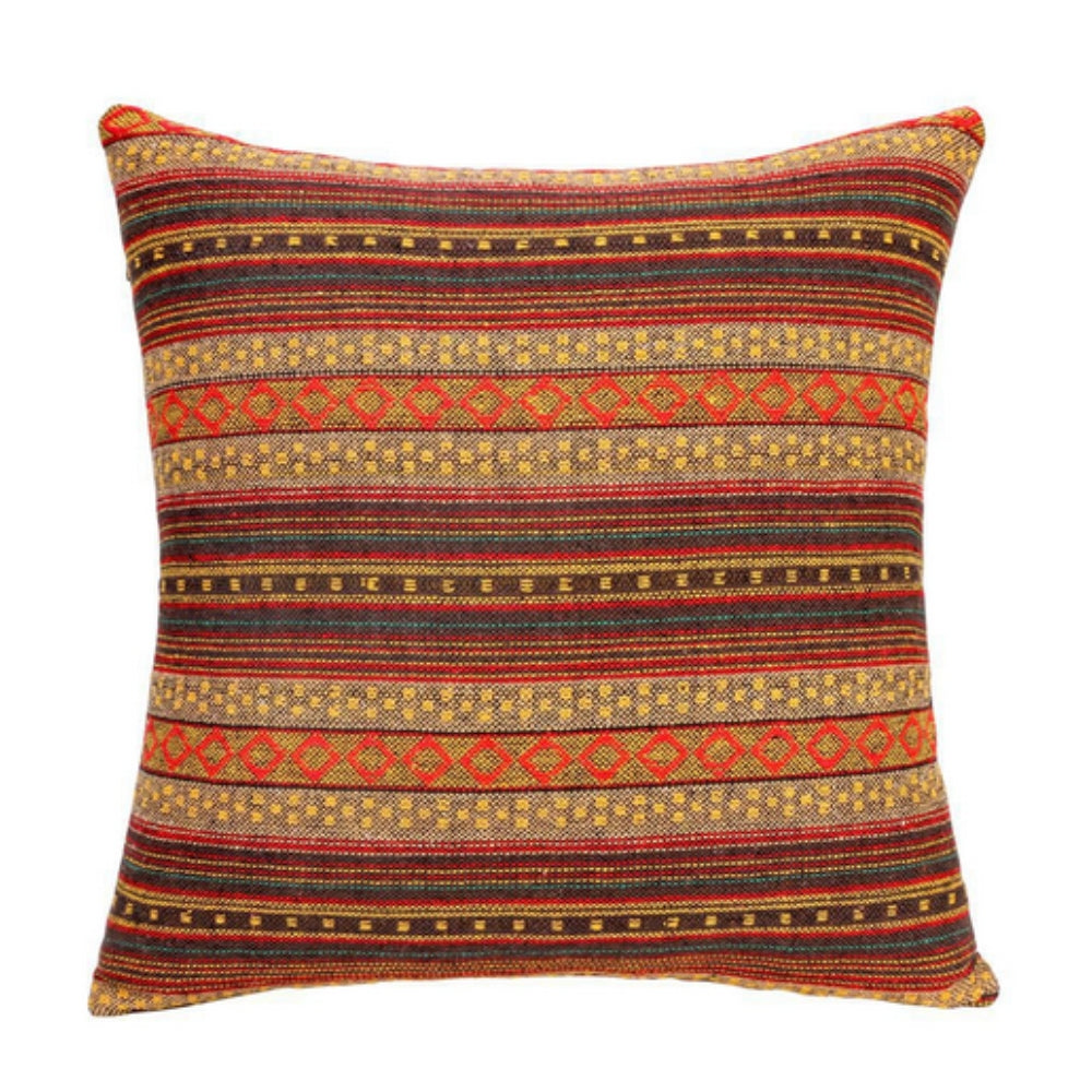 Bohemian Geometric Woven Cushion Cover 18x18