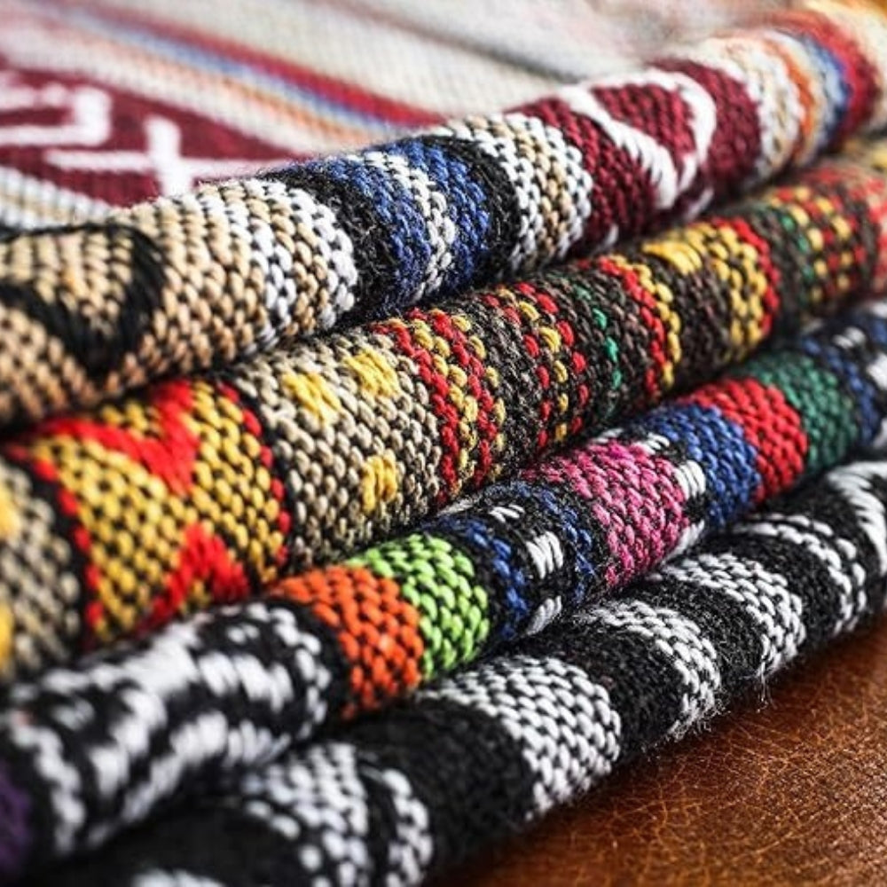 Bohemian Geometric Woven Cushion Cover 18x18