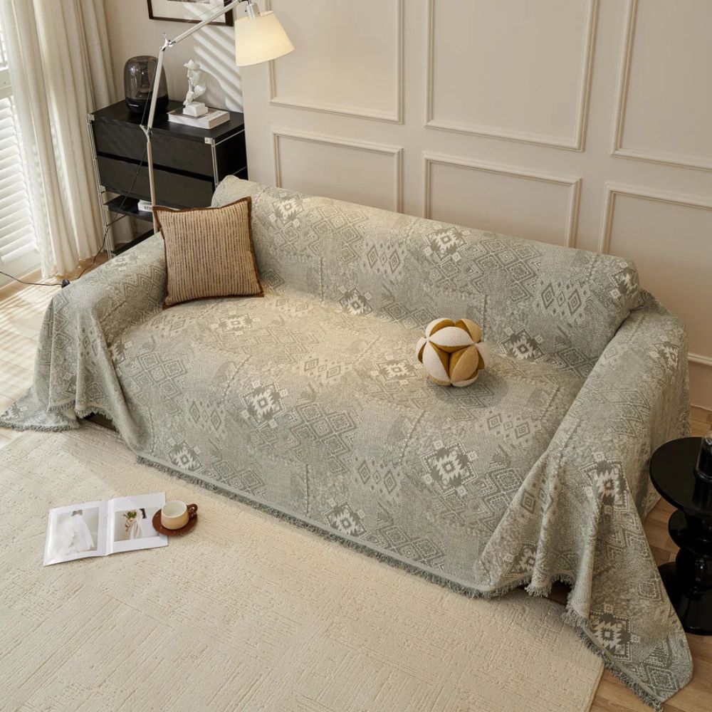 Chenille Ethnic-Inspired Sofa Cover