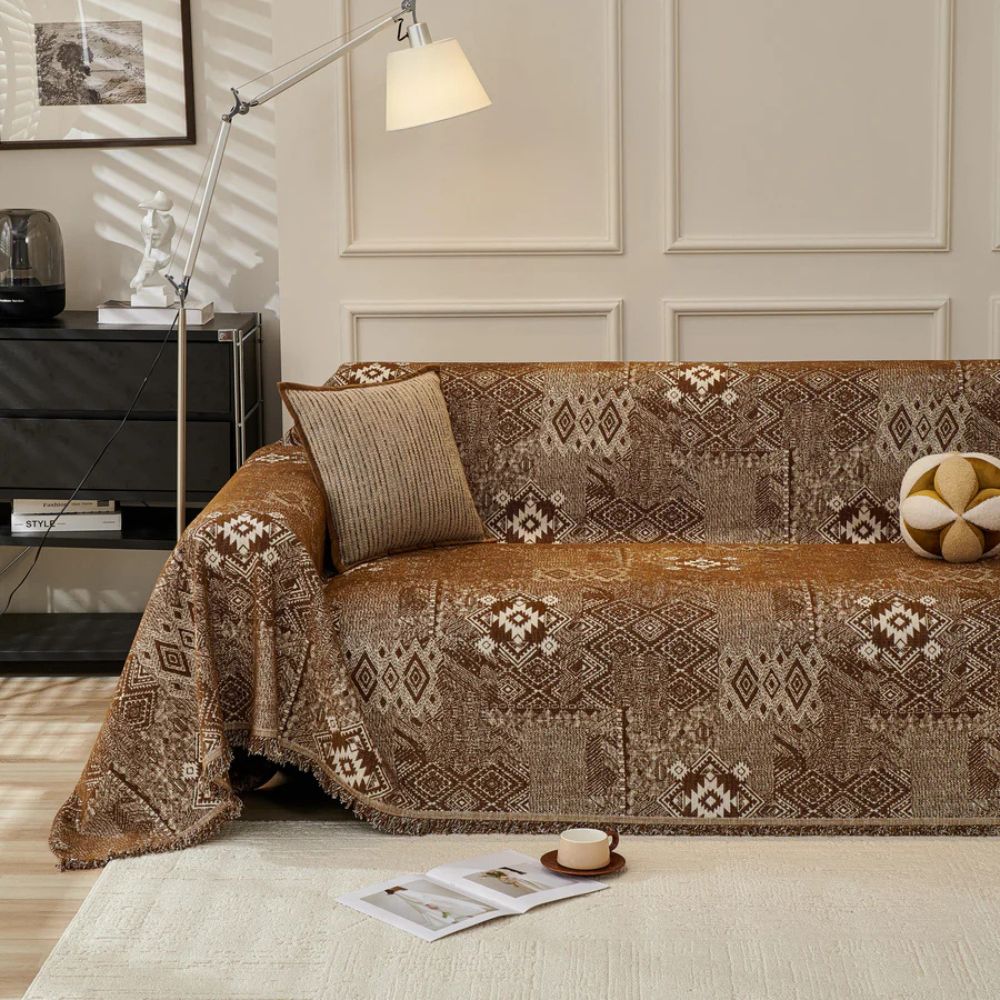 Chenille Ethnic-Inspired Sofa Cover