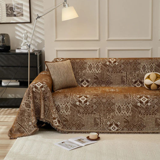 Chenille Ethnic-Inspired Sofa Cover
