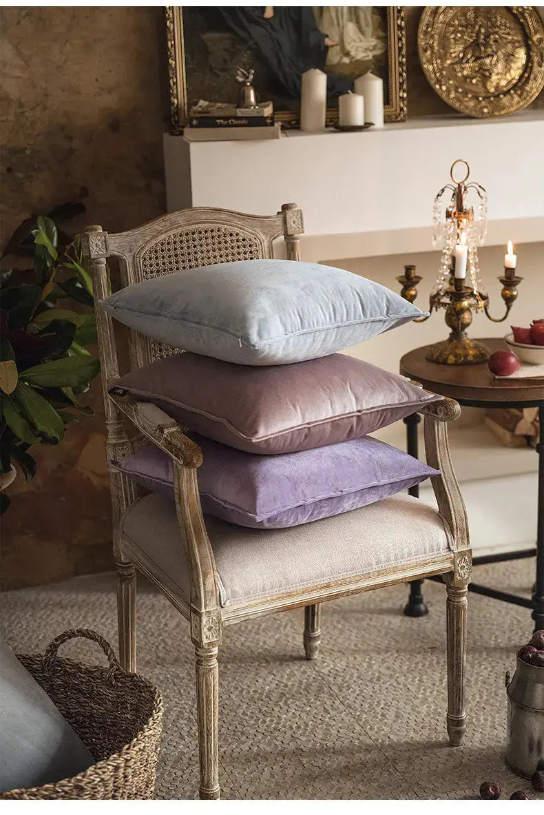 Velvet Cushion Cover with Elegant Details