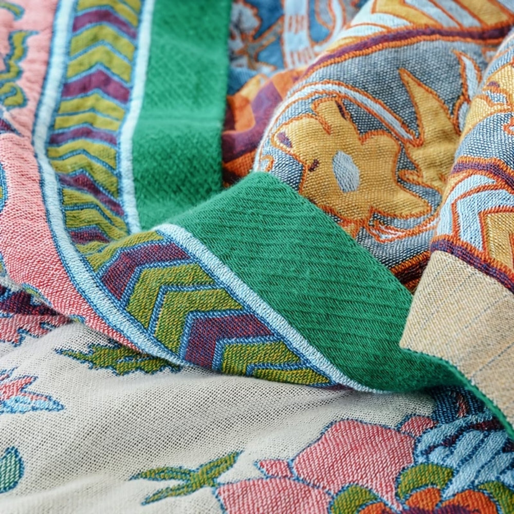 Reversible Vintage Floral Cotton Blanket