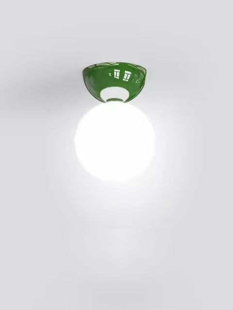 Red Dome Satin Glass Ceiling Light Fixture