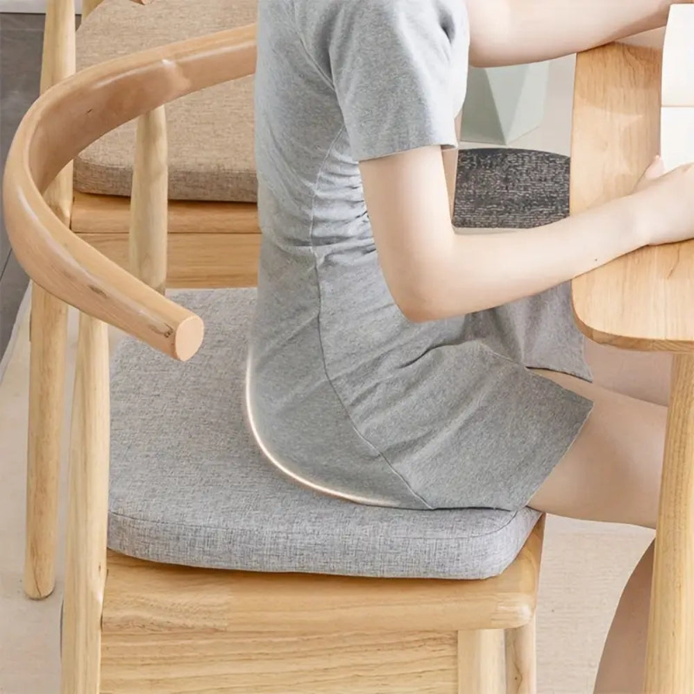 Tufted Microfiber Chair Cushion with Ties