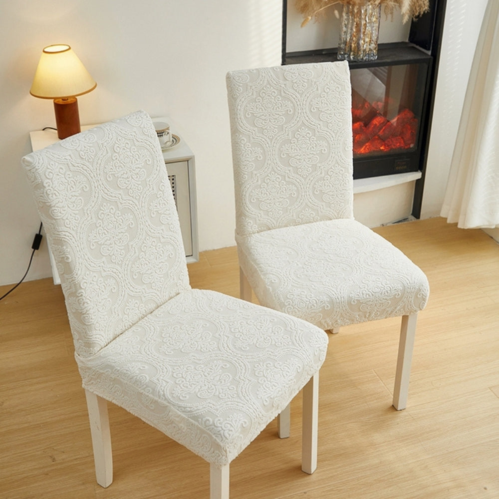 Elegant Stretch Jacquard Chair Seat Slipcover