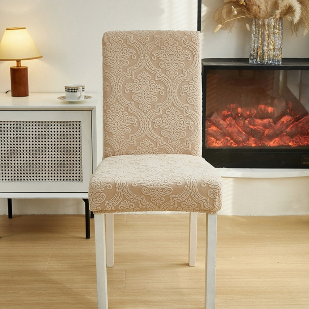 Elegant Stretch Jacquard Chair Seat Slipcover