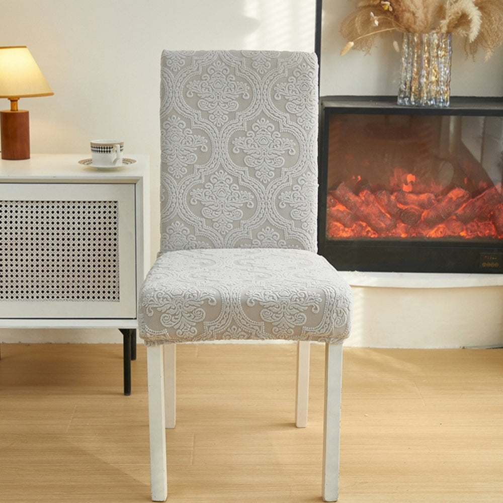 Elegant Stretch Jacquard Chair Seat Slipcover