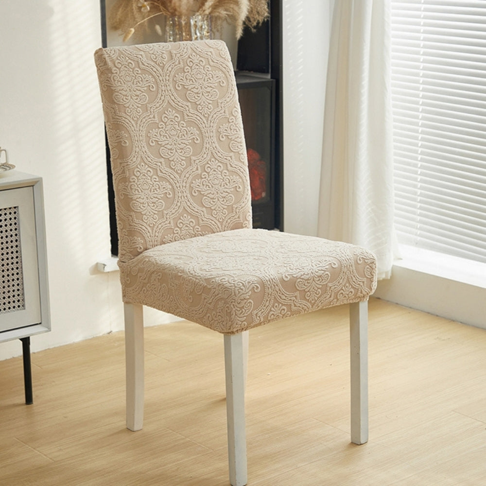 Elegant Stretch Jacquard Chair Seat Slipcover