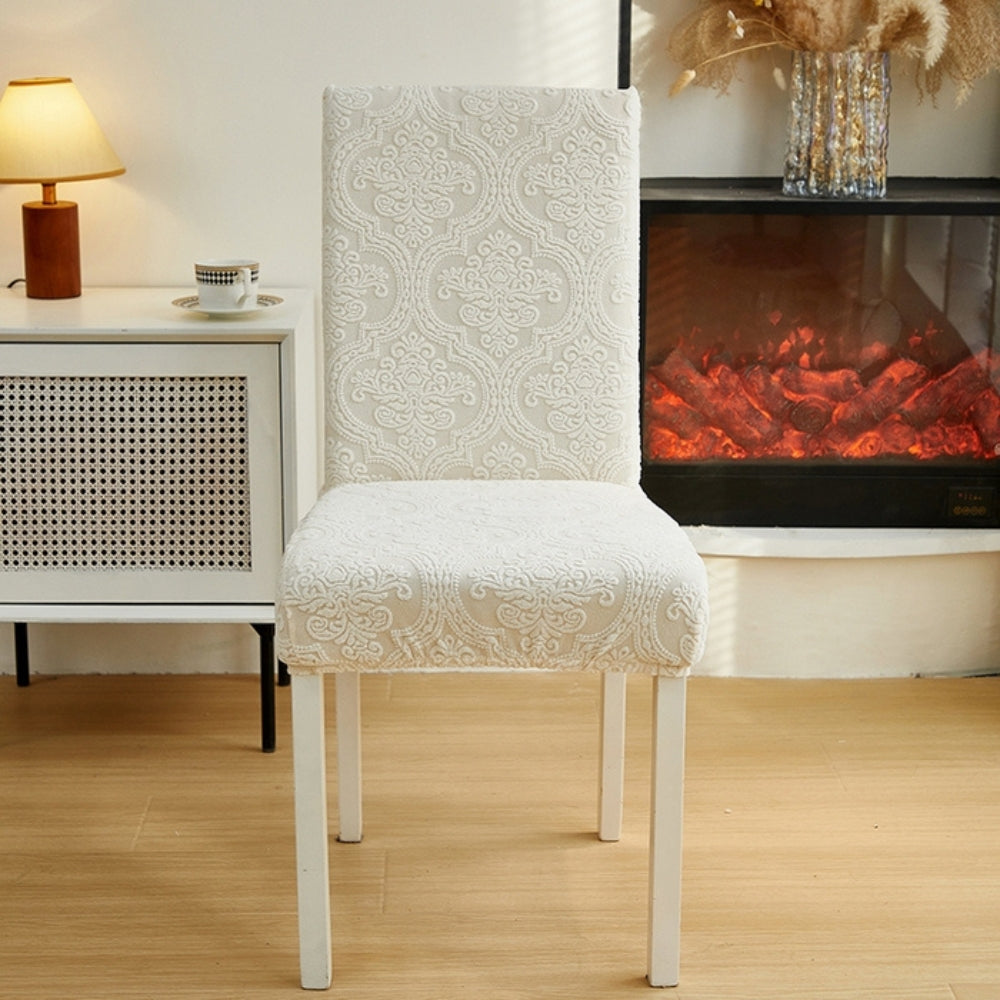 Elegant Stretch Jacquard Chair Seat Slipcover