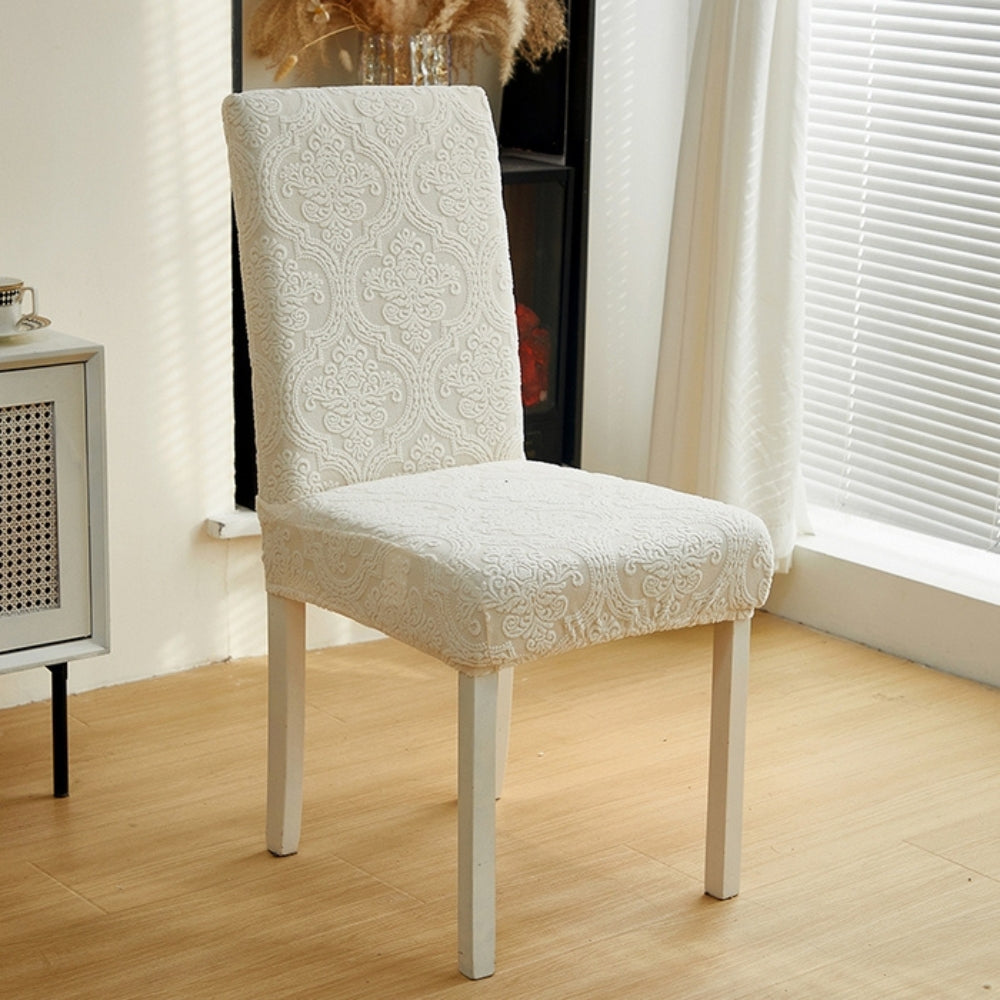 Elegant Stretch Jacquard Chair Seat Slipcover