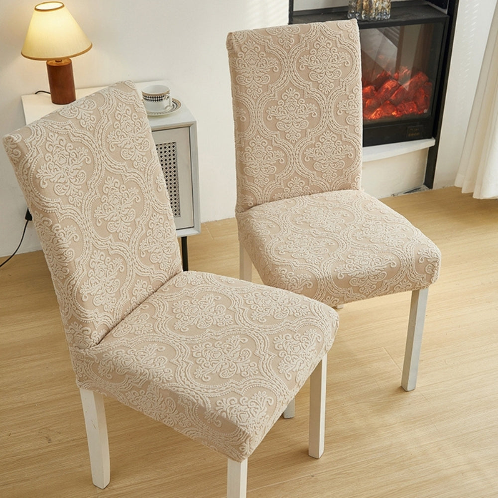 Elegant Stretch Jacquard Chair Seat Slipcover
