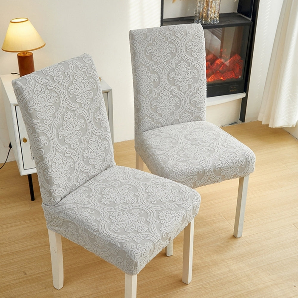 Elegant Stretch Jacquard Chair Seat Slipcover