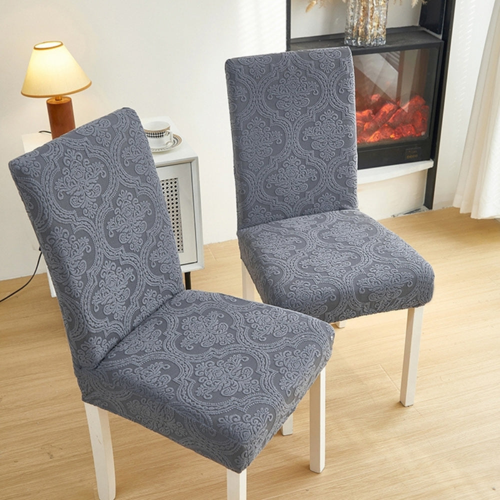 Elegant Stretch Jacquard Chair Seat Slipcover
