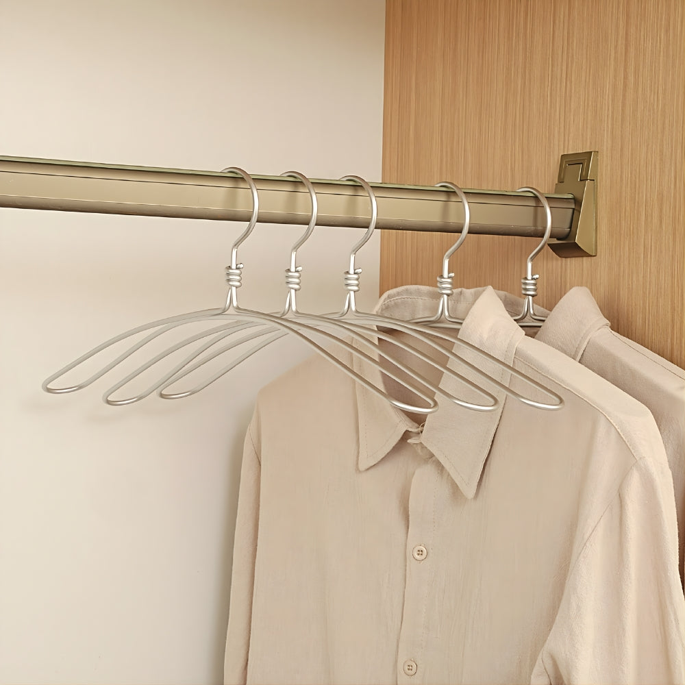 Extra Wide Aluminum Clothes Hanger Set - 6pcs, Rust-Resistant